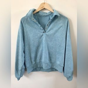 Light blue half button down sweater